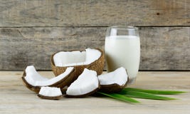 Coconut fruit and milk Royalty Free Stock Photography