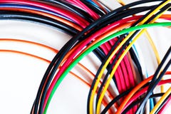 Computer power wires Royalty Free Stock Images