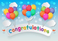 Congratulations balloons Royalty Free Stock Photos