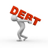 3d man lifting debt Stock Photos