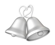 3d silver wedding bells Royalty Free Stock Image