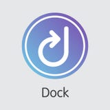 插图素材: dock digital currency. vector dock trading sign.
