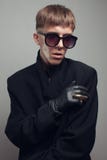 Fashionable model guy Stock Images - fashionable-model-guy-closeup-sunglasses-coat-leather-gloves-37943284