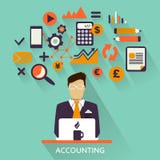 Flat design . Freelance career. Accounting Royalty Free Stock Photo  freelance accounting