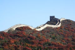 Cable Car Over The Great Wall Of China. Stoc
