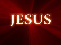 Jesus text on red background Stock Images