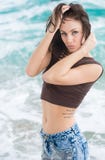 Lifestyle image on the beach Stock Photography