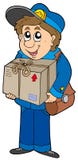 Mailman delivering box Royalty Free Stock Photos