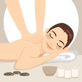 Man Relaxing Massage Spa Stock Images