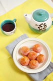 <b>Moon cake</b> with tea pot Stock Photos - moon-cake-tea-pot-chinese-desert-35469983