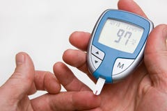 Normal Blood Sugar On Glucometer Royalty Free Stock Photo