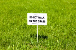 Sign Do Not Walk Grass Stock Photos, Images, & Pictures ...