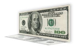 One hundred dollar bill on white background Royalty Free Stock Photos