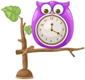 Owl clock Stock Images