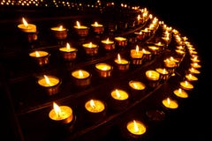 Prayer Candles at Church Stock Photo