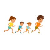 Family Jogging Cartoon Stock Photos - Image: 13137573
