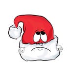 Sad Christmas hat cartoon Royalty Free Stock Photo