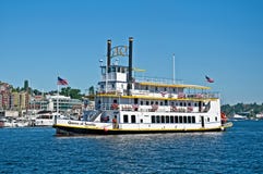  , WA – AUGUST 24 – Queen of Seattle Paddleboat Tours Stock Photos