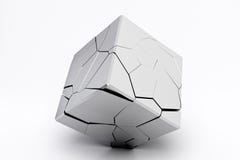 Silver broken cube Stock Photography