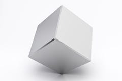 Silver empty cube Stock Image