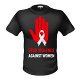 T-shirt  stop violence against woman Stock Image