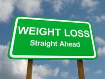 Weight loss straight ahead sign Stock Images