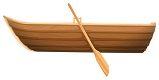 Wooden Row Boat Side View wooden boat broken paddle stock 