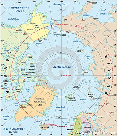 北极空白地图