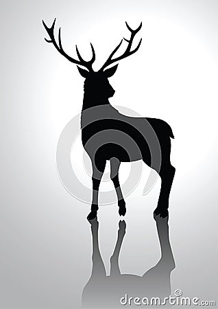 鹿剪影 向量例证 - 图片