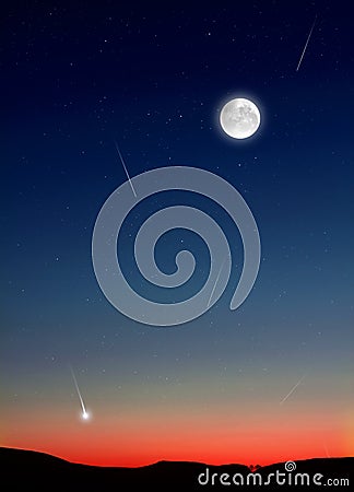 在夜空的流星图片
