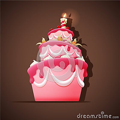 生日蛋糕的传染漫画宋词与蜡烛的.蔡志忠例证媒介图片