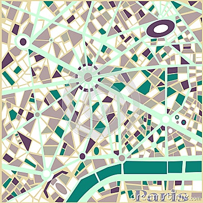 传染媒介背景摘要样式巴黎市地图 免版税库存