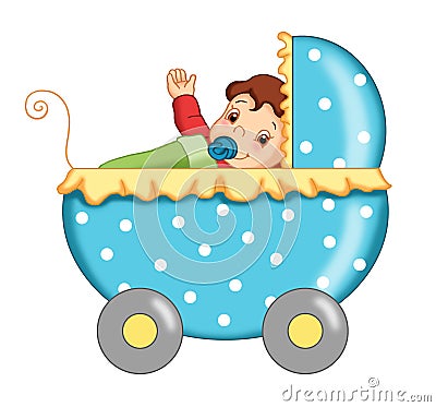 儿童男婴儿推车 免版税库存照片 - 图片: 13405