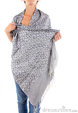 有东方样式的时髦的女性围巾 免版税图库摄影