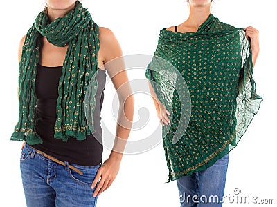 有东方样式的时髦的女性围巾 免版税库存图片
