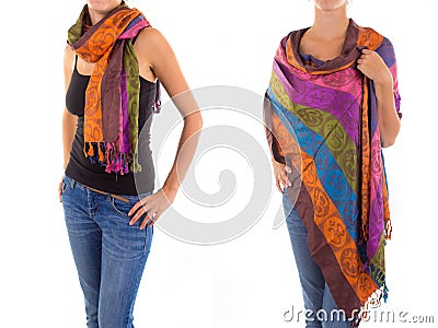 有东方样式的时髦的女性围巾 免版税库存照片