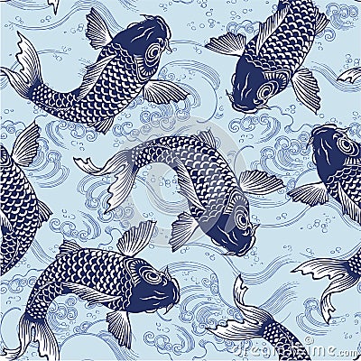 我画了在这张绘画一再继续传统绘画的技术的一个鲤鱼 它是工作.