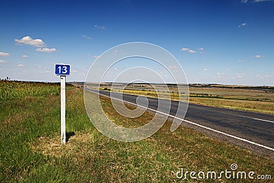 13 Kilometre Road Sign Royalty Free Stock Im