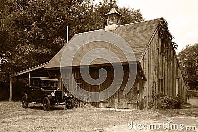 1927 Model T Ford & Old Barn