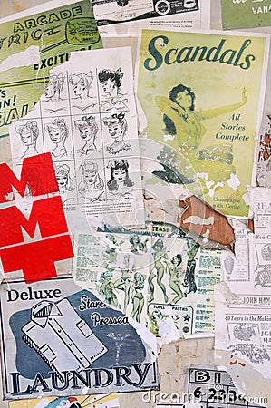 1950s Style Poster and Sticker Art Montage