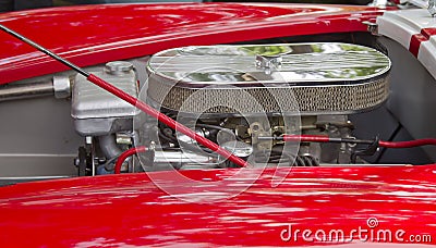1965 Red White Ford AC Cobra Engine