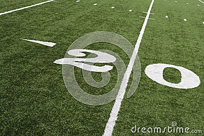 20 Yard Line On American Football Field