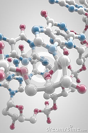 3D caffeine molecular structure (portrait)