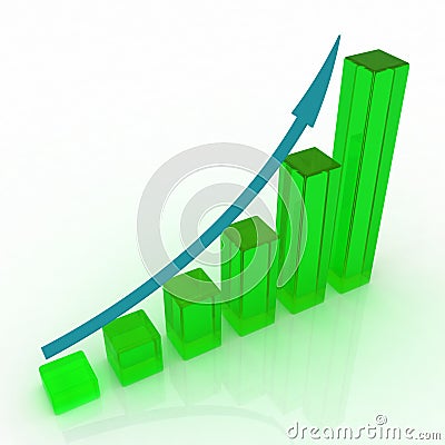 3d growing business graph