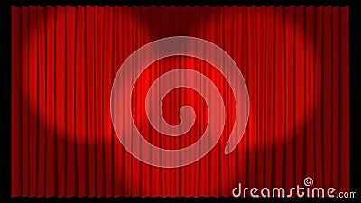 3d Illustrated Theatre Curtain in red