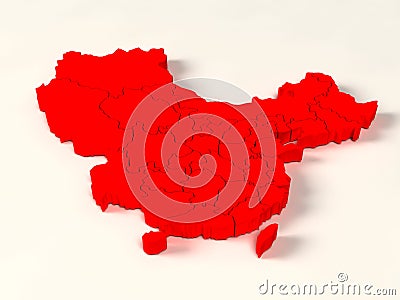 Royalty Free Stock Image: 3d map of china