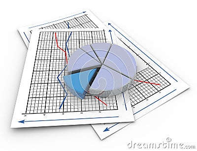 3d pie chart on graph paper