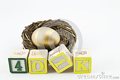 401K Written In Blocks Stock Photography - Im