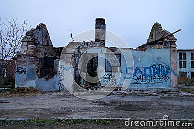 Abandoned and collapsed house