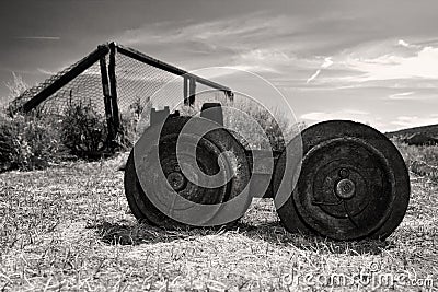 Abandoned farm equipment in Bodie State Park